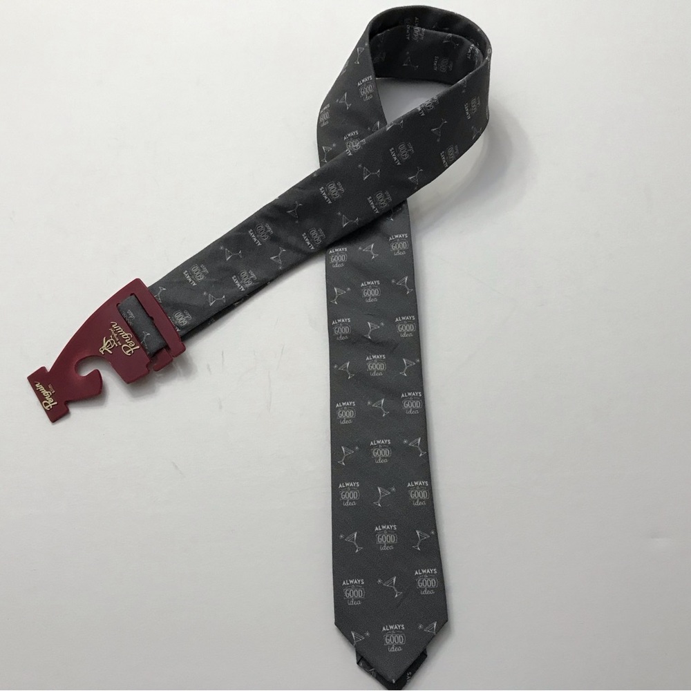 Penguin Slim Necktie Gray White